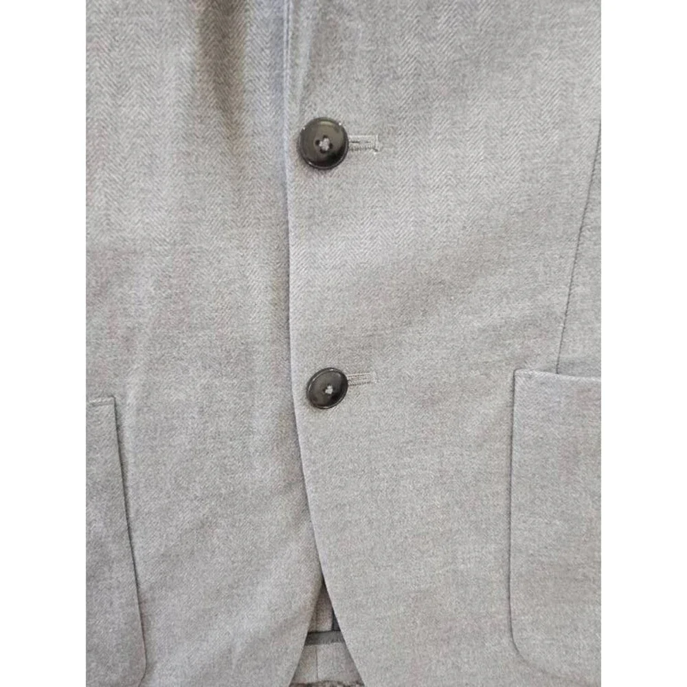 Michael Kors Classic Fit Herringbone Woven Sport Coat Men's 40S Light Grey L/S